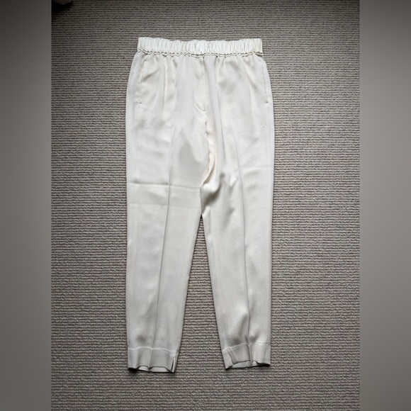 3.1 Phillip Lim Pants - 3.1 Phillip Lim Cream Elastic-Waist Silk Cream Jogger Trousers